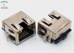 Thru - Hole R / A Shielded PCB RJ45 Jack Ethernet Connector With EMI tabs