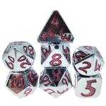 sliver red Odorless Lightweight Multi Function Polyhedron Dice Dice Set Sturdy 7