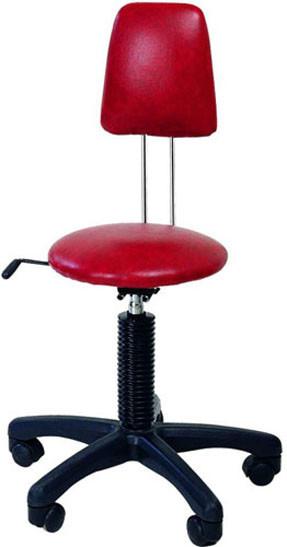 Quality Portable Red Salon Rolling Chair Adjustable With Backrest , Rubber Star Base for sale