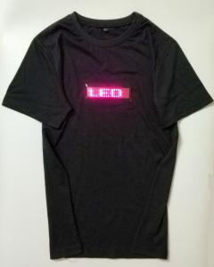 small wholesale  LED display LED T-shirt  Programmable rolling message flashing LED T-shirt stores up to 6messages