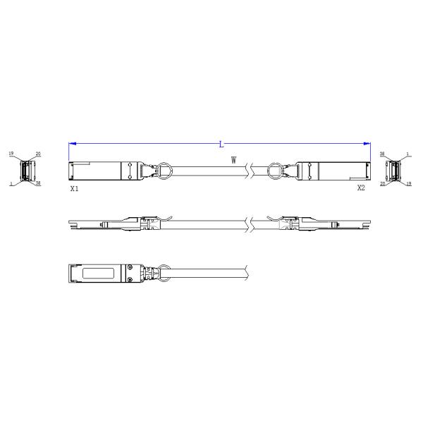 MSA 40G Direct Attach Copper Cable , Cisco Compatible Qsfp+ Dac Cable