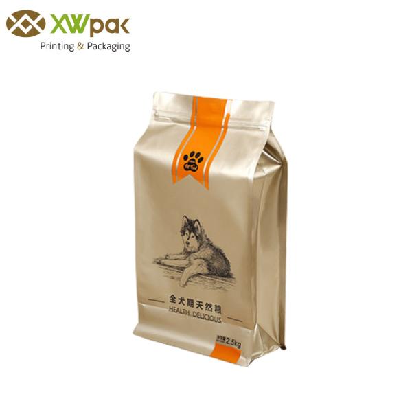 Quality 1KG Custom Printed Flat Bottom Pet Food Bag With Zipper And Valve for sale