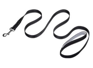 Double Handle Padded Nylon Dog Leash Reflective Pet Leads For Professional Training