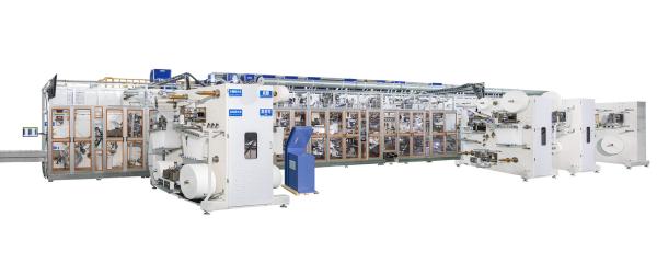 Quality Servo Motor Driving System Baby Diaper Production Line 90% High Efficiency for sale
