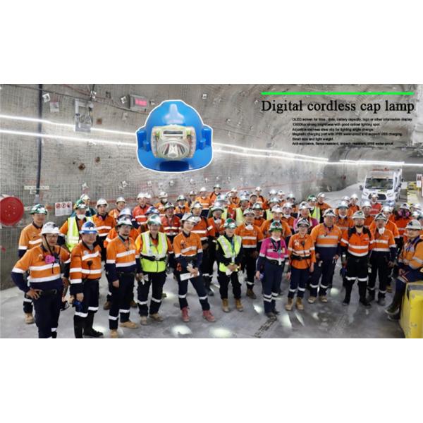 217g Mining Cordless Cap Lamp 480mA 15000Lux Safety Miner Work Light With Oled Display