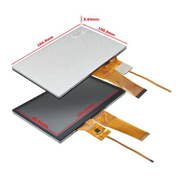 1024x600 Resolution PCAP Touch Display I2C Interface IPS 7 Inch TFT LCD Screen