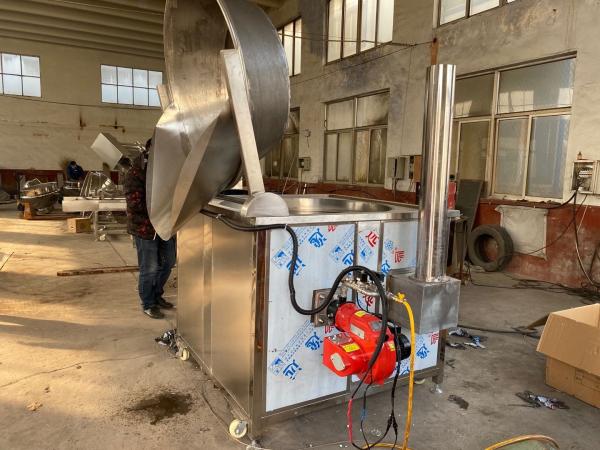 Quality Automatic Stirring Plantain Chips Frying Machine / Peanut Batch Fryer Machine for sale