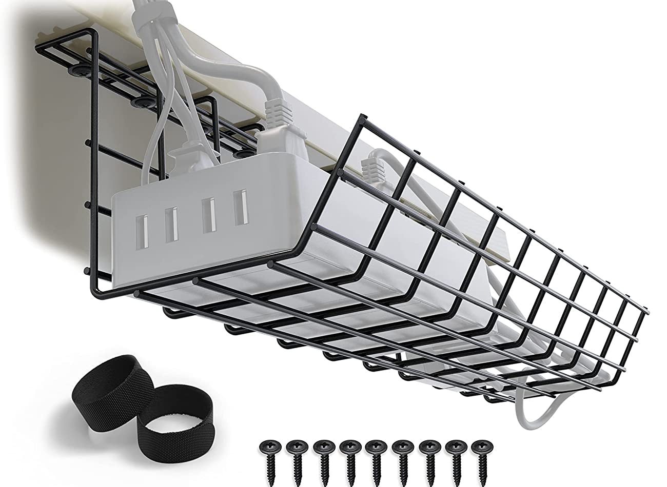 Hook Type Wire Organizer for Desks Offices and Kitchens Silver Installation Type Hook