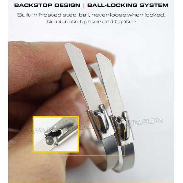 Ball-locking Cable Ties (Tie Wraps, Cable Straps) Stainless Steel Version 304/316/316L