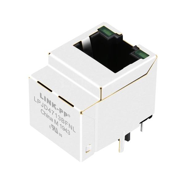 Quality Halo HFJV1-E1G01-L11RL Compatible LINK-PP LPJD4713BFNL 1000 Base-T Gigabit Vertical RJ45 Jack With Magnetics Green/Green Leds for sale