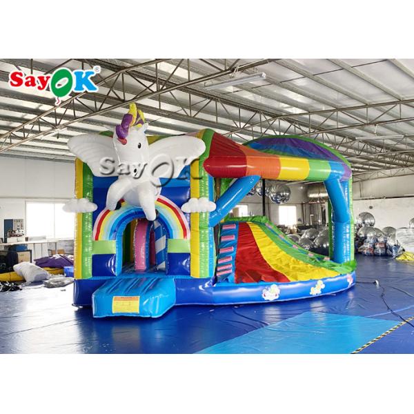 Outdoor Playground Pvc Rainbow Inflatable Unicorn Bouncy Castle