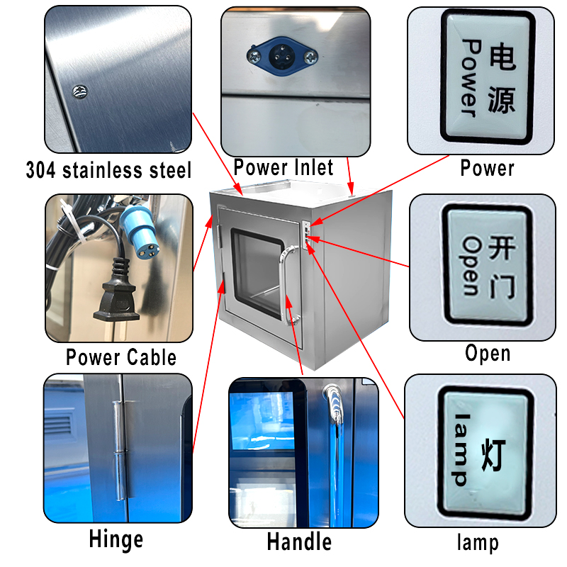 Customized Laboratory Clean Room Pass Box Dynamic Pass Box For Biotechnology