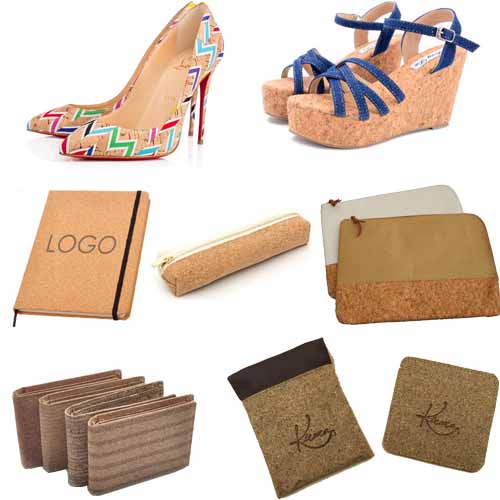 Widely used Coloredful cork fabric sheet for Shoe Heel/Phone Cover with TC backing