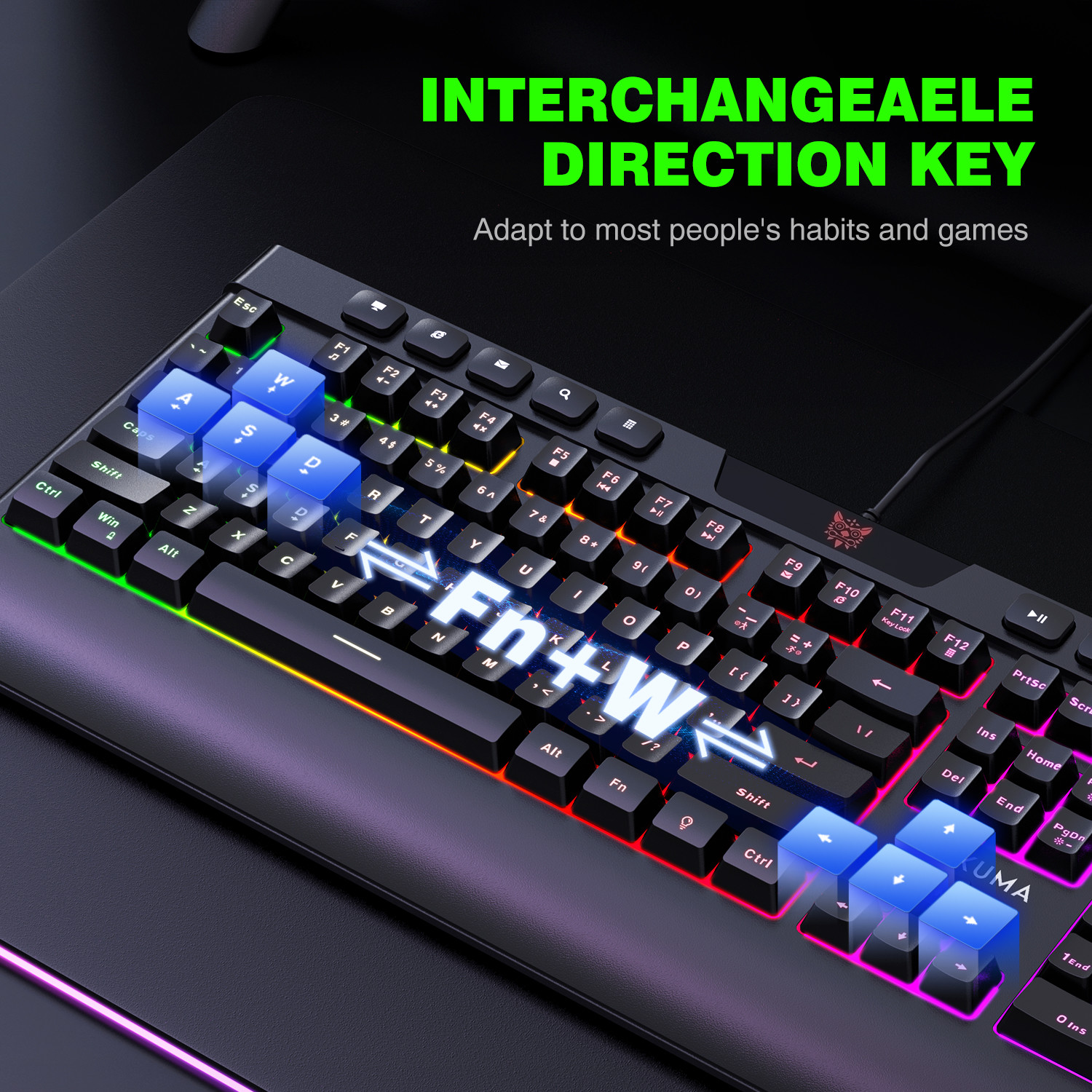 Computer Wired RGB Gaming Keyboard and Mouse Combos LED for Gamer