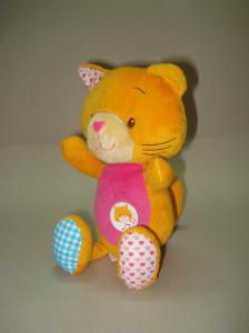 Stuffed cat with vocie module inserted