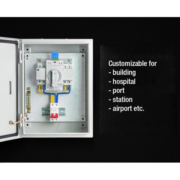 Compact Single Phase Automatic Transfer Switch ATS Box Waterproof Wall - Mount 2 Pole 63A 400V