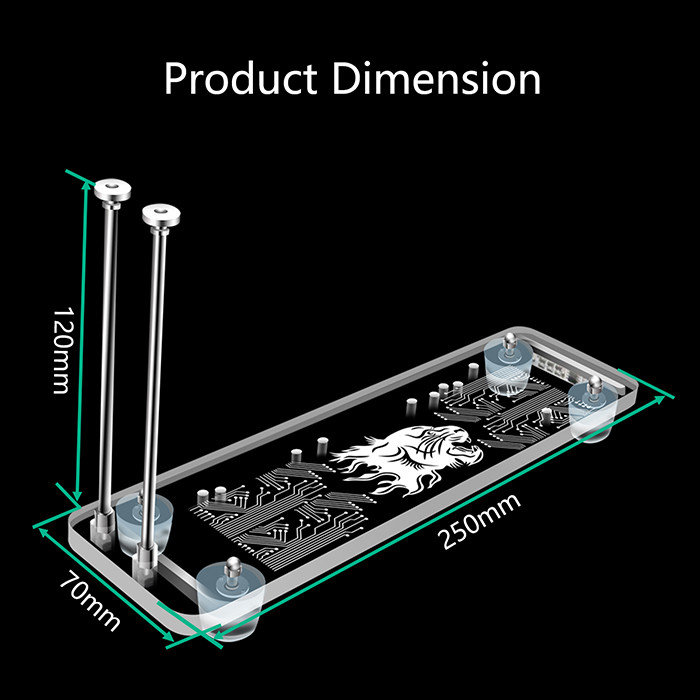 PCI- E 3.0 16X Graphics Card Vertical Kickstand With RGB LED Light And PCI-E Extension Cabl