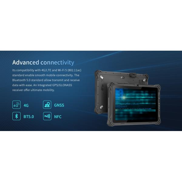 GNSS Support GPS 12inch Rugged Tablet with Fingerprint Docking Station 5G LTE RJ45 Port 2D Barcode Scan NFC