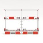 Conventional simple practical with curtain frame upper and lower bunk student
