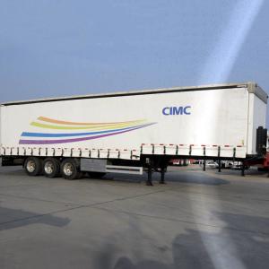 Soft Side12m 40Ton Tri Axle Tarp CIMC Curtain Van Trailer