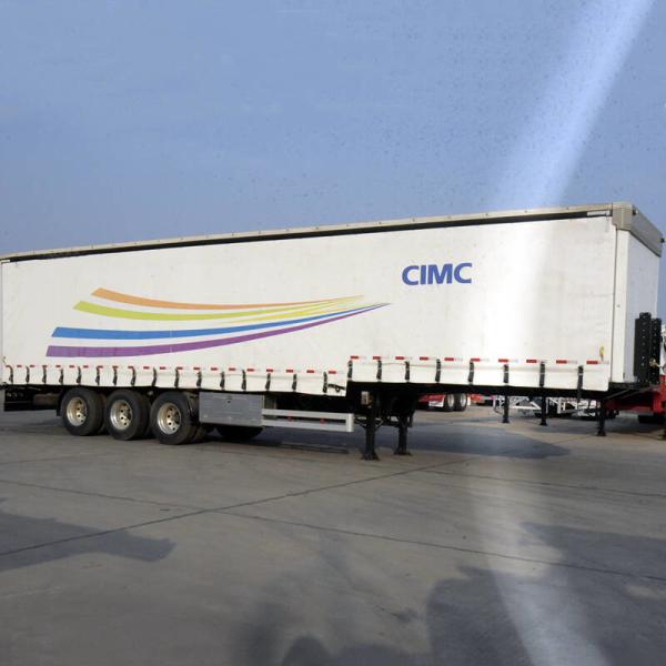 Quality Soft Side12m 40Ton Tri Axle Tarp CIMC Curtain Van Trailer for sale