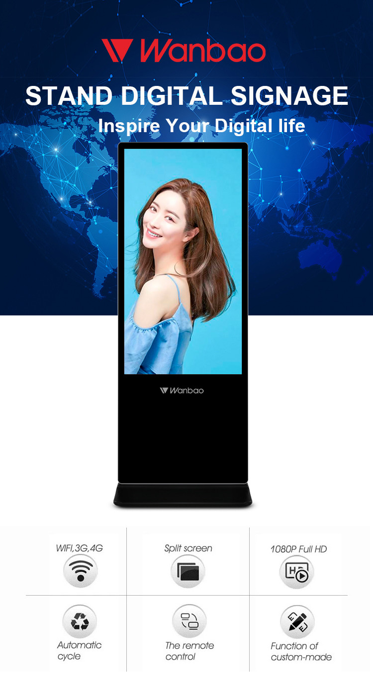 43 Inch Wifi Touch Screen Kiosk Advertising Display Player Digital Signage
