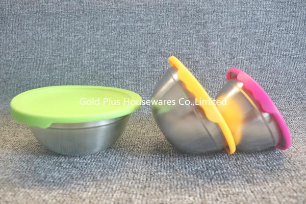 Quality Stainless Steel 201 6pcs Multi Color Snack Salad Mixing Bowls 12cm 14cm 16cm for sale