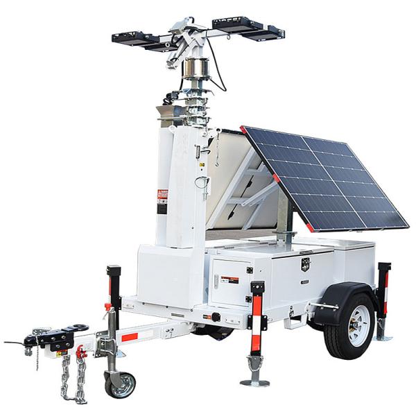 Construction Light Tower Mast 6 Sections LED Light Tower Mobile Solar Light Tower For Emergency