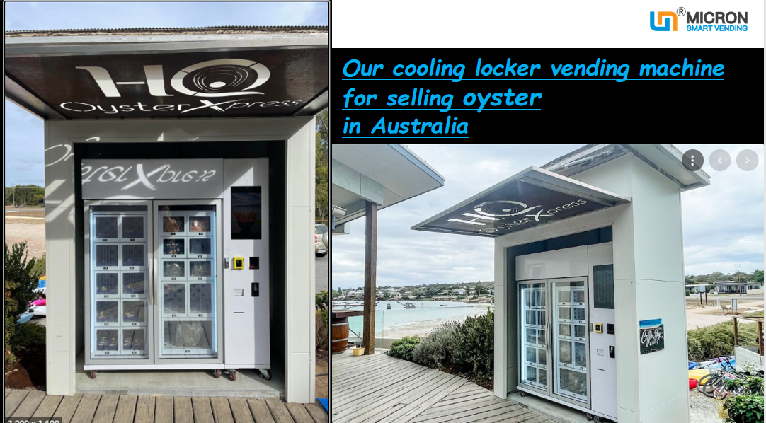 Unmanned retail store with cooling locker vending machine to sell egg drink fruit meat