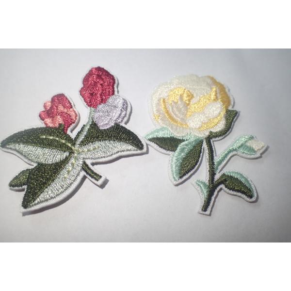 Custom Flowers Embroidered Sew or Iron On Patch For Clothing Applique