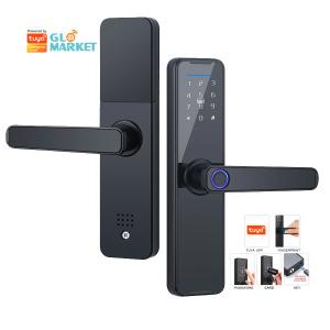 Buy cheap Glomarket Wifi Tuya Smart Door Lock Aluminum Fingerprint Password Card Key Unlock Biometric Digital Smart Lock product