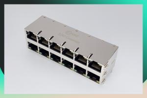 China Nickel Shield Plating Multi Port RJ45 PCB Jack ROHS Certification Customize Color on sale