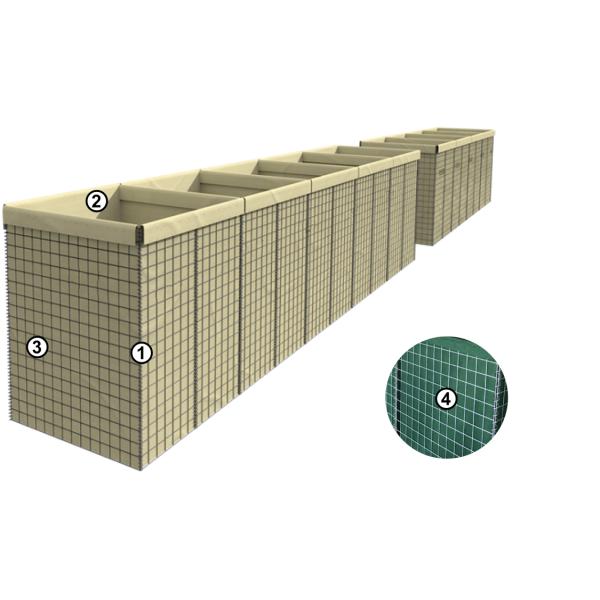 Heavy Duty BWG18-22 Hesco Defensive Barriers Sandbags MIL1 anticorrosion