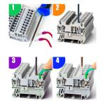 Junction Box Waterproof Din Rail Screwless Spring Crimping ST2.5 Terminal Blocks