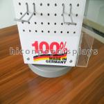 Hanging Peg Hook Counter Display Racks Fixtures With Rotating
