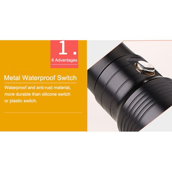 Super Bright Magnetic Led Torch 10W 1000Lm CREE LED Flashlight With Rechargeable Battery