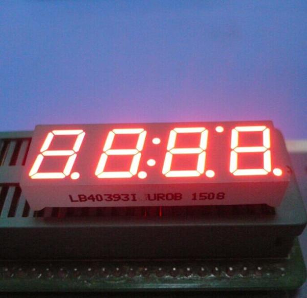 Quality Ultra Red 0.39" Led Clock Display Common Anode 4 Digit 7 Segment For Instrument Panel for sale