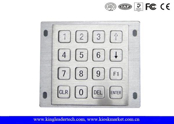 Quality Rugged Panel Mount Kiosk 4 4 Metal Keypad 16 Flat Keys With Pin Connector for sale