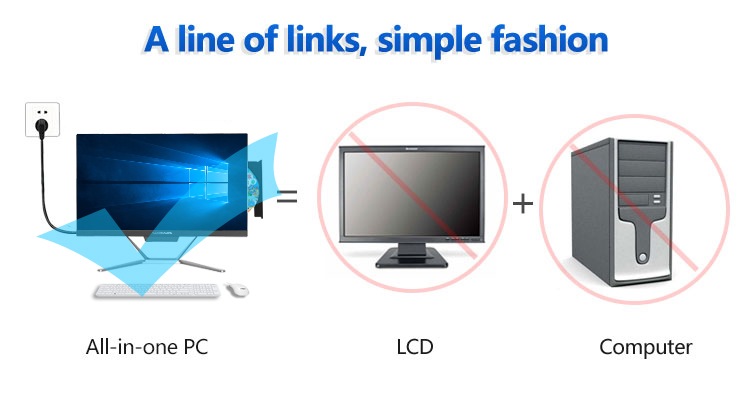 21.5 Aio All-in-one Pc Office Desktops I5 7300HQ AllInone Computer With Webcam