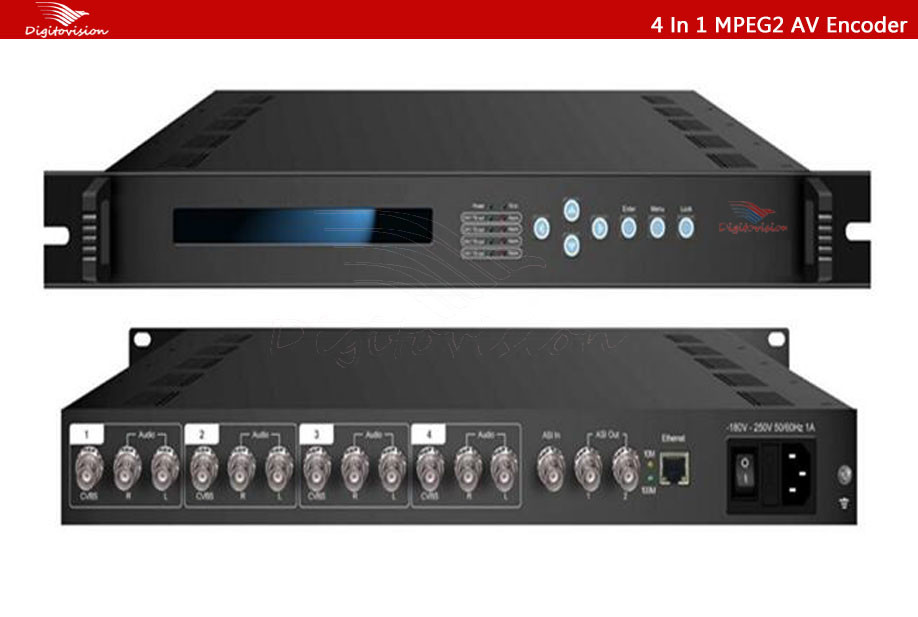 4 in 1 encoder sdi av asi input MPEG2 ip encoder