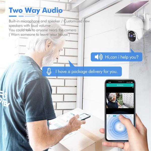 AI PIR 4G Solar Ptz Camera 850nm IR Tuya Smart Camera Wide Angle