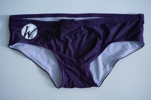 China Well Suited Purple Mens Bikini Swimwear Full Lining Stretch Lycra Fabrics on sale