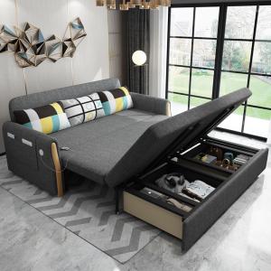 China En's Fun Nordic Style Modern Simple Multi-functional Foldable And Washable  Living Room Fabric Sofa Bed Combination on sale