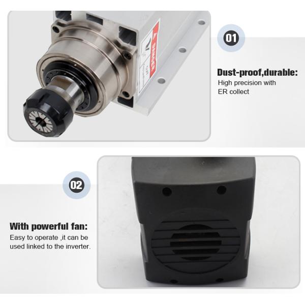 18000rpm Frequency 300HZ Air Cooled Spindle Motor for CNC Router Demand
