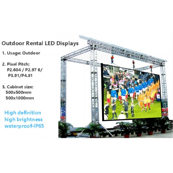 Outdoor P2.604 Led Display Screen Billboard 500x1000 led screen