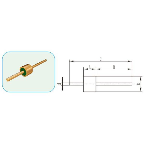 Single Pin Hermetic Electrical Connectors Kovar 4J29 Material Gold Plated Surface JM2016A