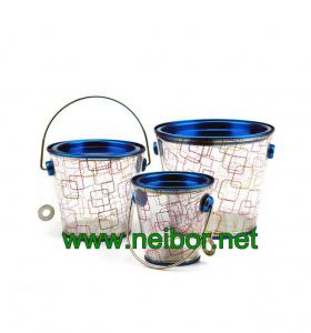 China custom Logo printing cone shape clear PVC bucket PVC pail with opener,tapered plastic pail on sale