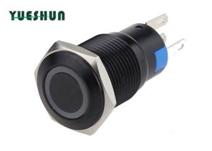Oxidized Aluminum Push Button Switch Anti Vandal 1NO 1NC Self Lock Silver Alloy