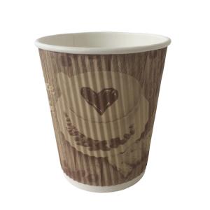Flexo Printing 8 Oz Paper Triple Wall Cup Home Composting Water Based