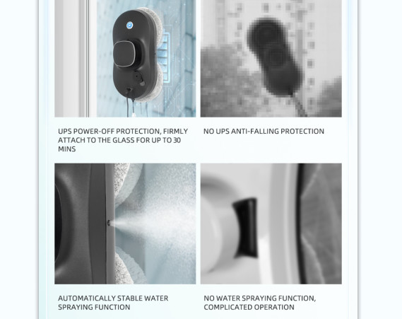 2800PA Suction Vacuum Window Cleaner Robot Automatic Window Washer CE